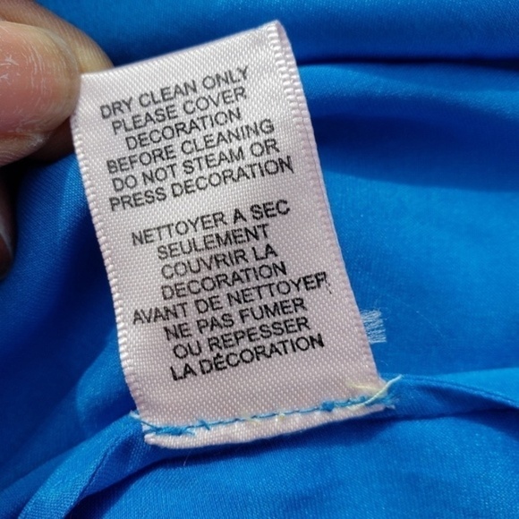 Rebecca Taylor Silk Stretch Slip Dress Blue size 4 - Picture 7 of 7